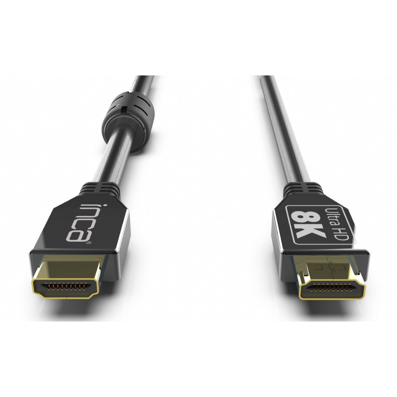 Inca Câble HDMI IHD-21 - Version 8K plaqué or - 2 mètres. Inca Câble HDMI IHD-21 - Version 8K plaqué or - 2 mètres.
