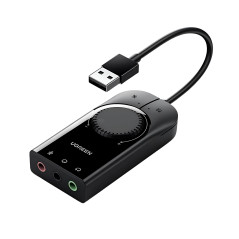 External Sound Card Ugreen CM129 USB 15cm Black