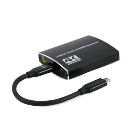 Gembird Adaptateur USB-C vers Double HDMI 4K 60HZ Noir