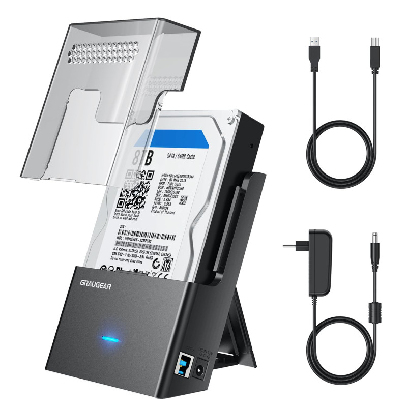 Graugear Dock-Gehäuse für 3,5" / 2,5" HDD/SSD, USB 3.2