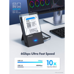 Graugear Dock-Gehäuse für 3,5" / 2,5" HDD/SSD, USB 3.2