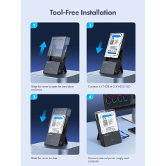 Graugear Dock-Gehäuse für 3,5" / 2,5" HDD/SSD, USB 3.2