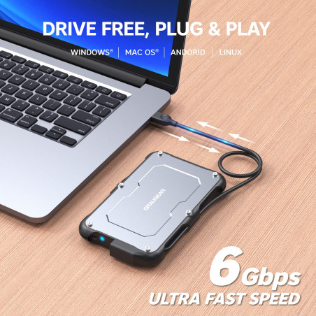 Graugear Ext Gehäuse f. 2,5" SSD/HDD USB-C3.2 Gen2