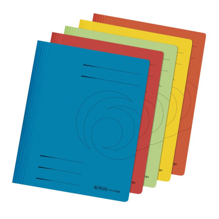 Herlitz 11083342 Lot de 5 chemises A4 en carton manille Couleurs assorties