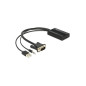 DeLOCK 62597 câble vidéo et Adaptateur 0,25 m VGA, 3-pin, USB A HDMI Noir DeLOCK 62597 câble vidéo et Adaptateur 0,25 m VGA, 3-pin, USB A HDMI Noir