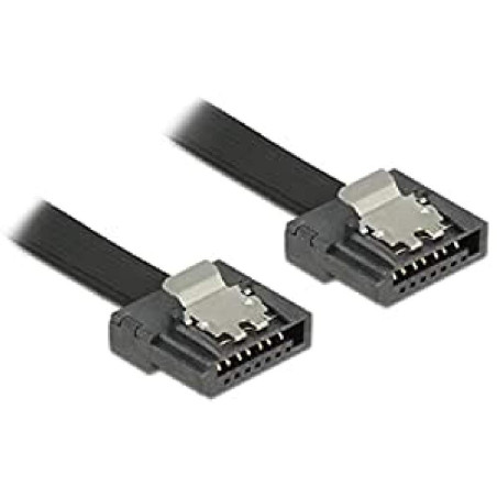 DeLOCK 0.5m SATA III câble SATA 0,5 m SATA 7-pin Noir - Câbles SATA (0,5 m, SATA III, SATA 7-pin, SATA 7-pin, Male connector / M