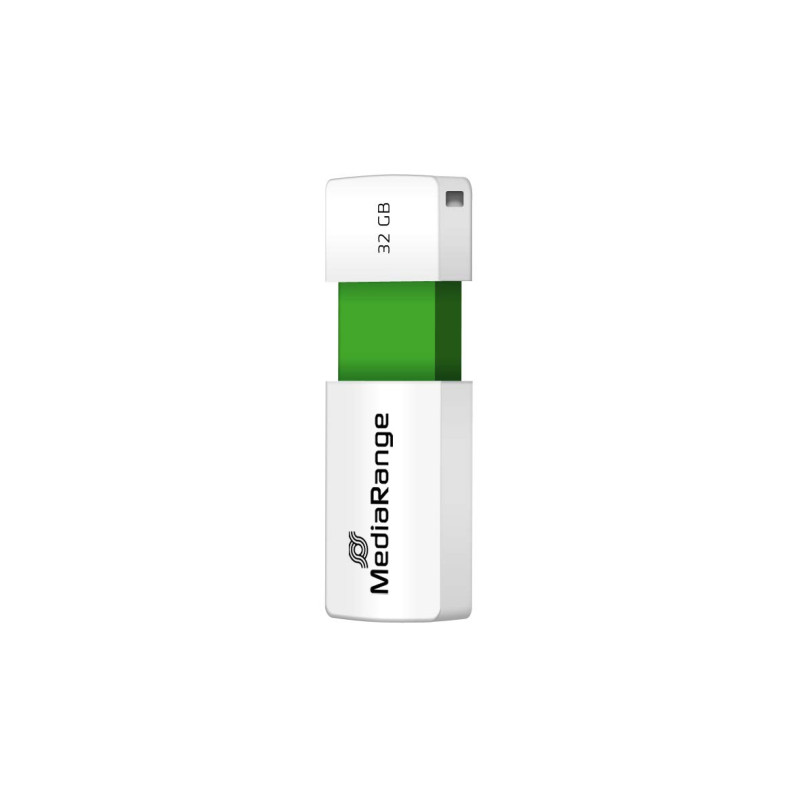 MediaRange Clé USB 32GB Vert MR973 Mécanisme Coulissant MediaRange Clé USB 32GB Vert MR973 Mécanisme Coulissant