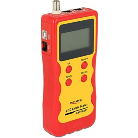 Delock 86108 Rouge Testeur de Cble Réseau - Testeurs de Cble Réseau (9 V, 80 mm, 32 mm, 185 mm, 1 Pièce(S))