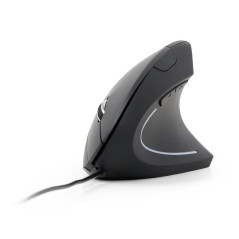 Gembird Souris Optique Ergonomique Filaire 6 Boutons, Noire - Conception Verticale Droitière pour Un Confort et Une Précision Ac