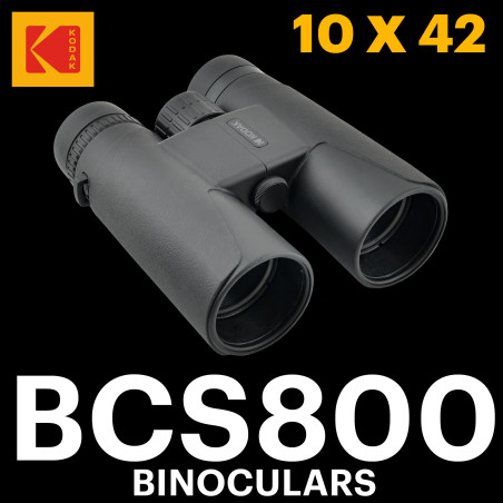 KODAK Jumelle Binocualire BCS800 - Jumelle Binoculaire Compact, Grossissement 10X, Objectif de diamètre 42 mm, Œilletons en caou