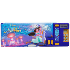 Trousse Enfant Disney Avec 3 Compartiments Multi-usages Calculateur Et Taille Crayon Inclus Format Long 26 cm Plastique Rigide A