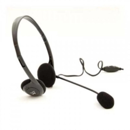 Ewent EW3563 Casque Professionnel léger avec Microphone pour PC,contrôle du Volume,Double Prise Jack 3,5 mm (1xAudio-1xMic),câbl