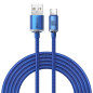 Baseus Câble USB vers USB-C Crystal Shine, 100W, 2m - Bleu