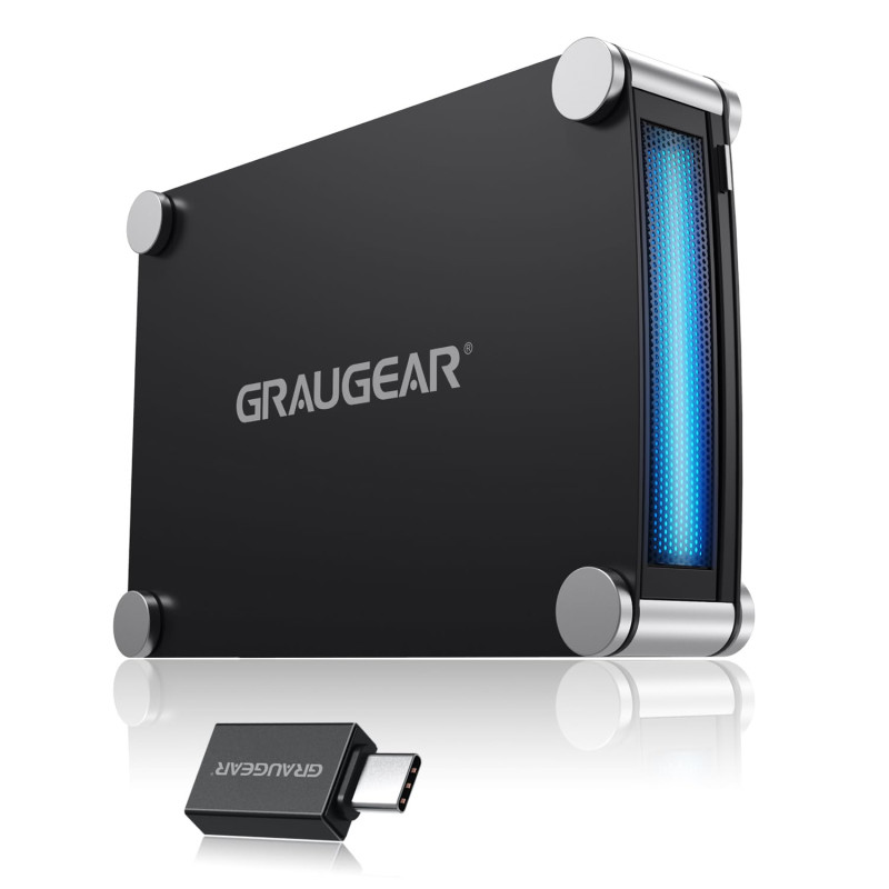 GRAUGEAR Boîtier externe en aluminium pour 1x lecteur Blu-Ray-CD-DVD, 5,25" SATA, connexion USB 3.0 et eSATA, avec adaptateur US GRAUGEAR Boîtier externe en aluminium pour 1x lecteur Blu-Ray-CD-DVD, 5,25" SATA, connexion USB 3.0 et eSATA, avec adaptateur US