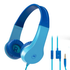 Motorola Sound JR200 - Casque pour Enfants avec câble - limitation du Volume 85 DB avec répartiteur Audio - sans BPA - à partir