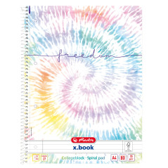 herlitz Batic Freedom Bloc de notes à spirales ligné Format 27 Format A4 80 feuilles