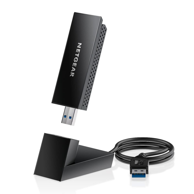 NETGEAR Nighthawk Clé WiFi USB (A8000), Adaptateur USB Ethernet WiFi 6E AXE3000, Dongle WiFi sans Fil pour Ordinateur Portable o NETGEAR Nighthawk Clé WiFi USB (A8000), Adaptateur USB Ethernet WiFi 6E AXE3000, Dongle WiFi sans Fil pour Ordinateur Portable o