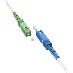 Goobay 59617 Câble à fibre optique (FTTH) / monomode (OS2) simplex/SC APC (8°) mâle vers SC-UPC (8°) mâle/câble à fibre optique