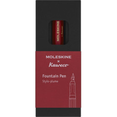 Moleskine x Kaweco Stylo Plume en Plastique ABS avec Plume Taille M Plaquée Or pour Écrivains, Preneurs de Notes, Cartouche d'En