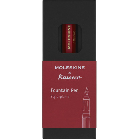Moleskine x Kaweco Stylo Plume en Plastique ABS avec Plume Taille M Plaquée Or pour Écrivains, Preneurs de Notes, Cartouche d'En