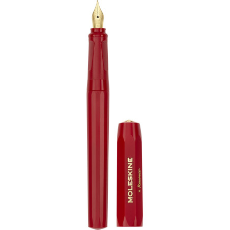 Moleskine x Kaweco Stylo Plume en Plastique ABS avec Plume Taille M Plaquée Or pour Écrivains, Preneurs de Notes, Cartouche d'En
