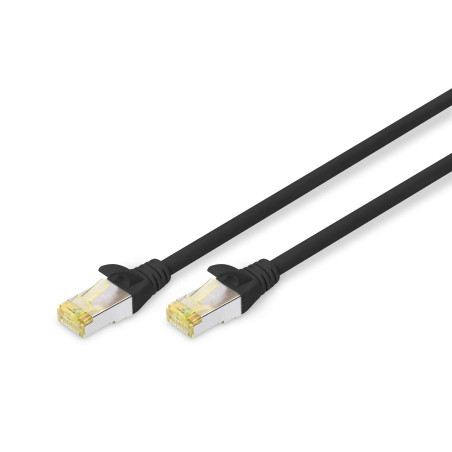 DIGITUS Câble LAN Cat 6A - 10m - RJ45 Câble réseau - S/FTP blindé - Compatible Cat-6 & Cat-7 - Noir