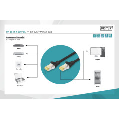 DIGITUS Câble LAN Cat 6A - 10m - RJ45 Câble réseau - S/FTP blindé - Compatible Cat-6 & Cat-7 - Noir