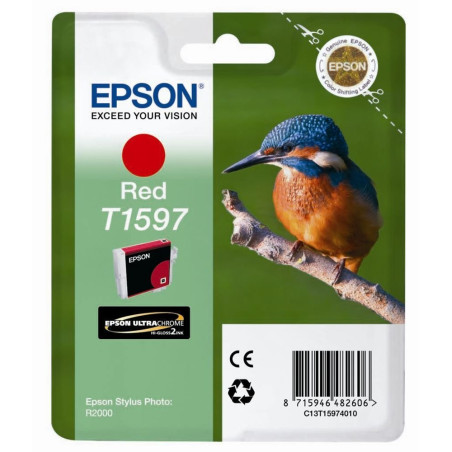 Epson T1597 Cartouche d'encre d'origine pour Stylus Photo R2000 Rouge