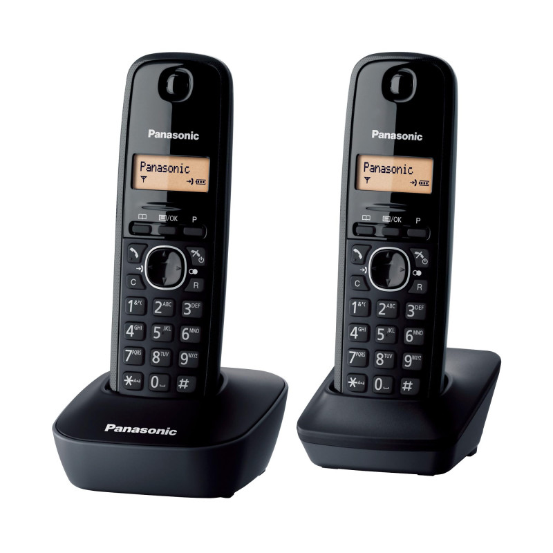 Panasonic KX-TG1612FRH Téléphone Numérique Sans Fil, Base et 2 Combinés, Identification de l'Appelant, Batterie Longue Durée, LC