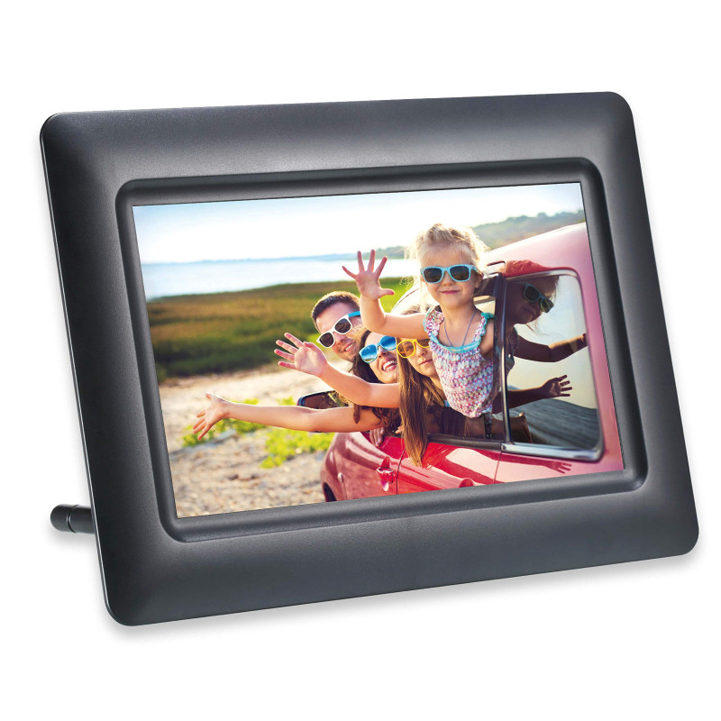 AgfaPhoto Cadre Photo Numérique Realiview APF700 - Écran LED 7" 1024x600, Affichage Photos, Horloge, Calendrier Programmable - N