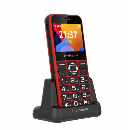 myPhone Halo 3 Red téléphone Senior sans Forfait, Grosses Touches, écran lisible, Bouton SOS, Coloris Rouge