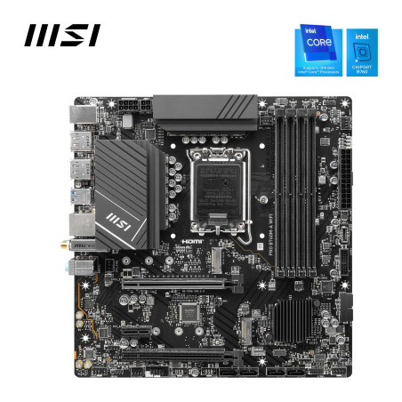 MSI Pro B760M-A WiFi Carte Mère, Micro-ATX - pour Processeurs Intel Core 14e, 13e & 12e Génération, LGA 1700 - DDR5 Memory Boost