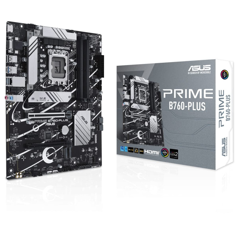ASUS PRIME B760-PLUS – Carte mère Intel B760 LGA 1700 ATX (DDR5, PCIe 5.0, 3 x PCIe 4.0 M.2, DisplayPort, VGA, HDMI, SATA 6 Gb/s ASUS PRIME B760-PLUS – Carte mère Intel B760 LGA 1700 ATX (DDR5, PCIe 5.0, 3 x PCIe 4.0 M.2, DisplayPort, VGA, HDMI, SATA 6 Gb/s