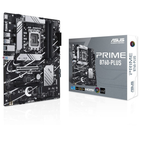 ASUS PRIME B760-PLUS – Carte mère Intel B760 LGA 1700 ATX (DDR5, PCIe 5.0, 3 x PCIe 4.0 M.2, DisplayPort, VGA, HDMI, SATA 6 Gb/s