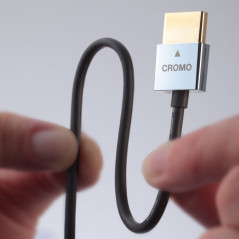 LINDY - Câble HDMI vers Micro HDMI A/D CROMO Slimline High Speed 3 Mètres avec Design Slimline, 4k@60Hz 10.2G 3D 1080p HDCP 2.2 