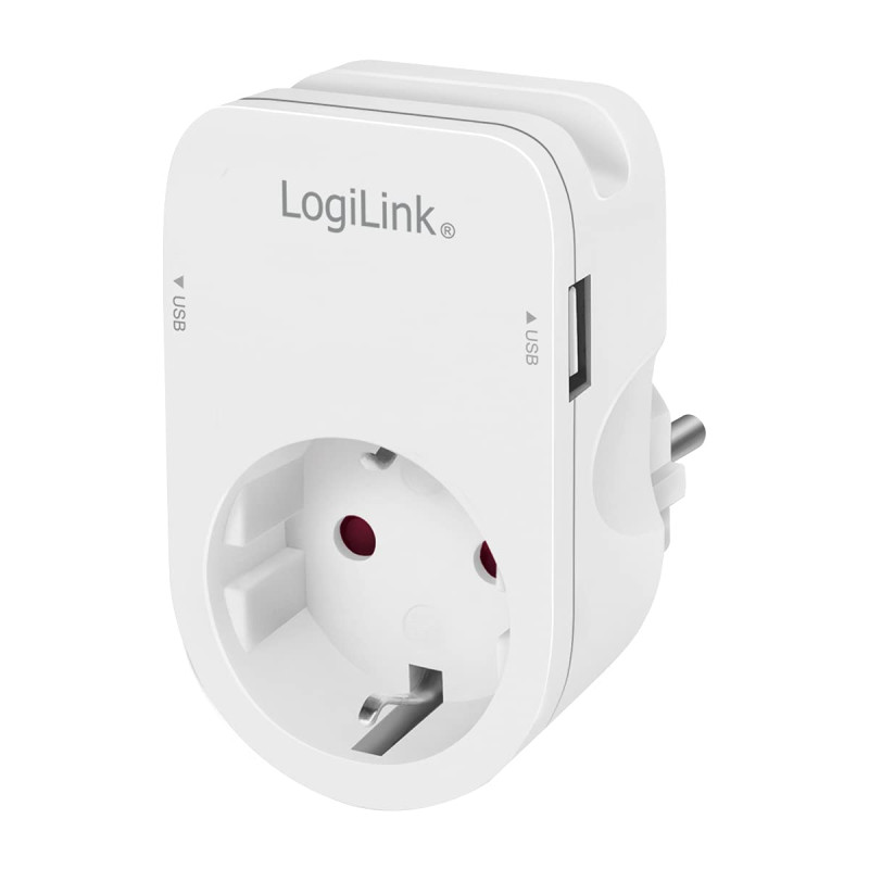 LogiLink PA0247 Adaptateur de Prise CEE 7/3 avec 2 Ports USB (2 Ports USB-A) et Support pour Smartphone LogiLink PA0247 Adaptateur de Prise CEE 7/3 avec 2 Ports USB (2 Ports USB-A) et Support pour Smartphone
