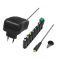 PA0198 Bloc d'alimentation Universel 34 W avec Port USB et 8 adaptateurs différents, Court-Circuit,