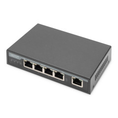 DIGITUS Gigabit PoE Indoor Extender, 4 Ports, 85W 100m Extension, cascadable, Auto-alimenté