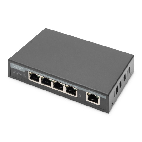 DIGITUS Gigabit PoE Indoor Extender, 4 Ports, 85W 100m Extension, cascadable, Auto-alimenté
