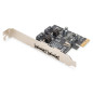 DIGITUS SATAIII PCIe Carte additionnelle - 2X SATA Ports internes - 2X eSATA Ports externes - 6 Gbit/s - pour SSDs, HDDs ou lect DIGITUS SATAIII PCIe Carte additionnelle - 2X SATA Ports internes - 2X eSATA Ports externes - 6 Gbit/s - pour SSDs, HDDs ou lect