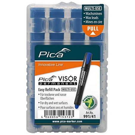 PICA 991/41 - Estuche de 4 minas VISOR permanente Azul