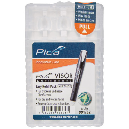 PICA 991/52 - Estuche de 4 minas VISOR permanente Blanco