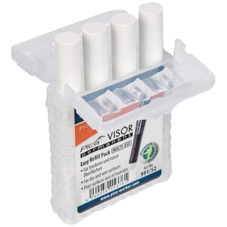 PICA 991/52 - Estuche de 4 minas VISOR permanente Blanco