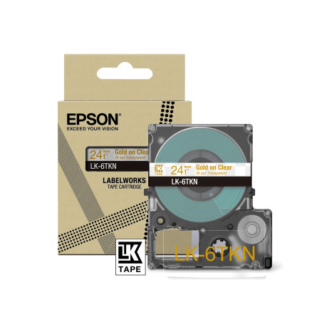 Epson LK-6TKN - Transparent/doré métallisé - 24 mm