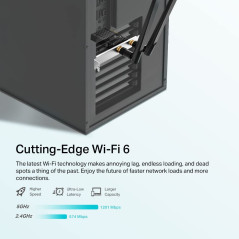 TP-Link WiFi 6 Carte WiFi PCIe AX1800 Archer TX20E, Bluetooth 5.2, Adaptateur Réseau sans Fil avec 2,4 GHz, 5 GHz, Antennes Doub