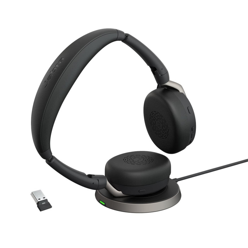 Jabra Evolve2 65 Flex - Micro-Casque stéréo sans Fil Bluetooth avec Technologie à réduction de Bruit ClearVoice et ANC Hybride - Jabra Evolve2 65 Flex - Micro-Casque stéréo sans Fil Bluetooth avec Technologie à réduction de Bruit ClearVoice et ANC Hybride -