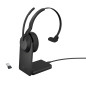 Jabra Evolve2 55 Micro-casque sans fil mono avec base de chargement, Jabra Air Comfort, micros à réduction de bruit et ANC. Fonc Jabra Evolve2 55 Micro-casque sans fil mono avec base de chargement, Jabra Air Comfort, micros à réduction de bruit et ANC. Fonc