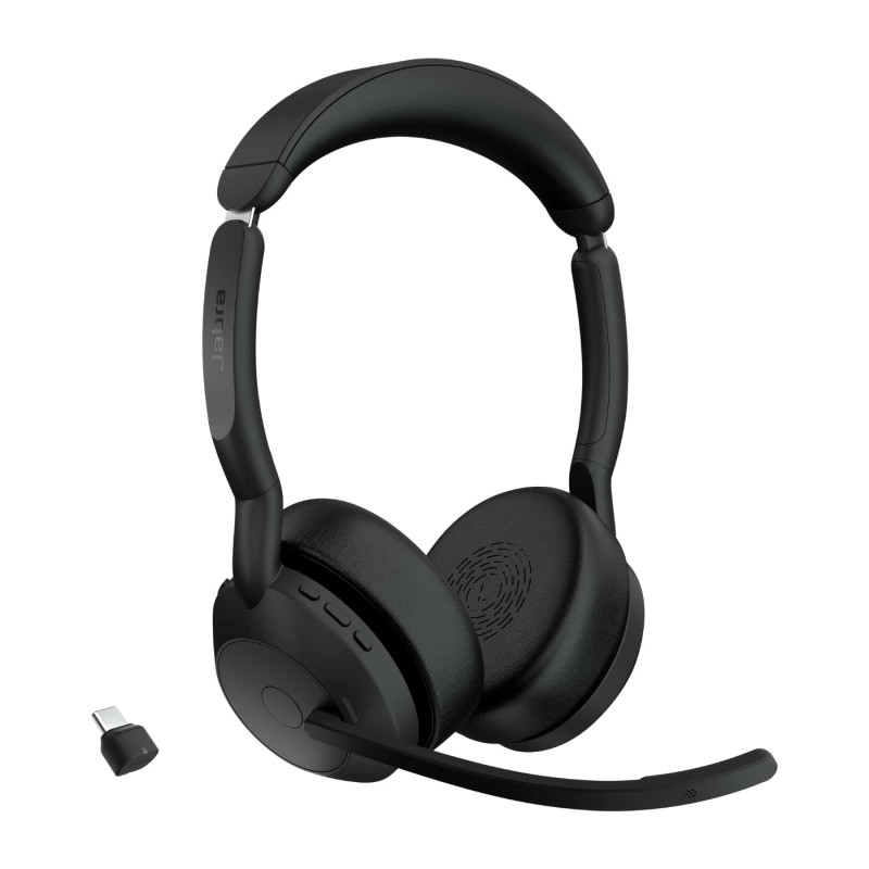 Jabra Evolve2 55 Micro-casque sans fil stéréo avec technologie Jabra Air Comfort, micros à réduction de bruit et ANC. Fonctionne Jabra Evolve2 55 Micro-casque sans fil stéréo avec technologie Jabra Air Comfort, micros à réduction de bruit et ANC. Fonctionne