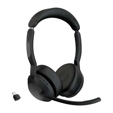 Jabra Evolve2 55 Micro-casque sans fil stéréo avec technologie Jabra Air Comfort, micros à réduction de bruit et ANC. Fonctionne