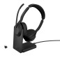 Jabra Evolve2 55 Micro-casque sans fil stéréo avec base de chargement, Jabra Air Comfort, micros à réduction de bruit et ANC. Ce Jabra Evolve2 55 Micro-casque sans fil stéréo avec base de chargement, Jabra Air Comfort, micros à réduction de bruit et ANC. Ce